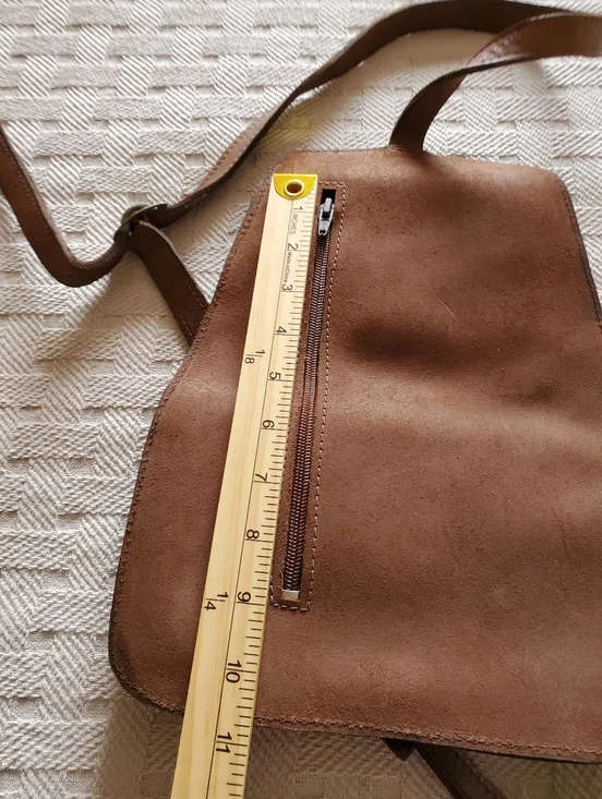 Vintage Handmade Full Grain Leather Messenger Crossbody Bag Satchel Brown - Picture 13 of 15